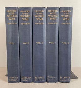 Set of 5 1920s History of the World War Hardcover Books