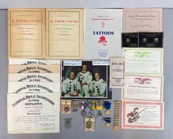 Group of National Rifle Association Diplomas, Medals, and Assorted Ephemera