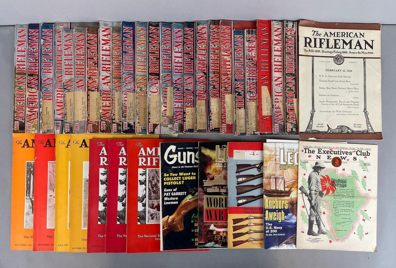 Group of 1930s/40s The American Rifleman Magazines and More: Largest measures 12 1/4 x 9 1/4 inches
