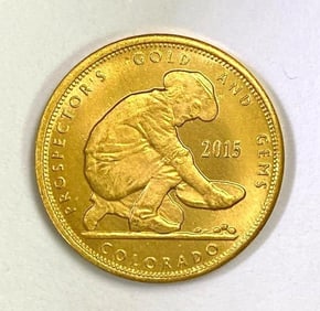 2015 Prospectors Gold and Gems Daniel Carr Design 1/10 oz .999 Fine Gold Round