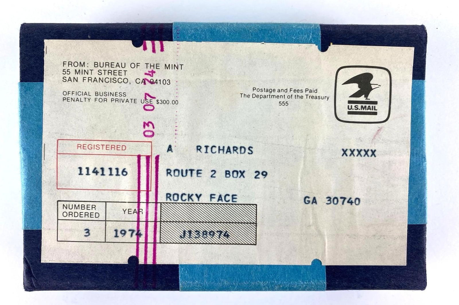 Sealed Group of 3 1974 US Mint Coin Proof Sets (1 of 2)