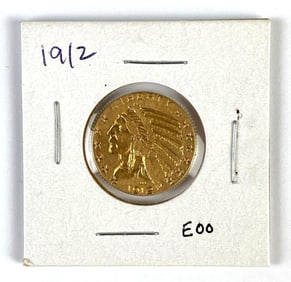1912 US $5 Indian Head Gold Coin