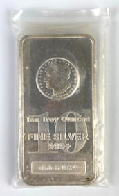 Highland Mint Morgan Design 10oz .999 Fine Silver Ingot/Bar
