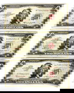 Group of 3 1963 US $2 Bank Notes: Group of 3 1963 US $2 Bank Notes
