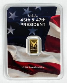 45th/47th President .5 Gram .9999 Fine Gold Bar