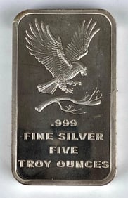 Silvertowne 5 Oz .999 Fine Silver Bar
