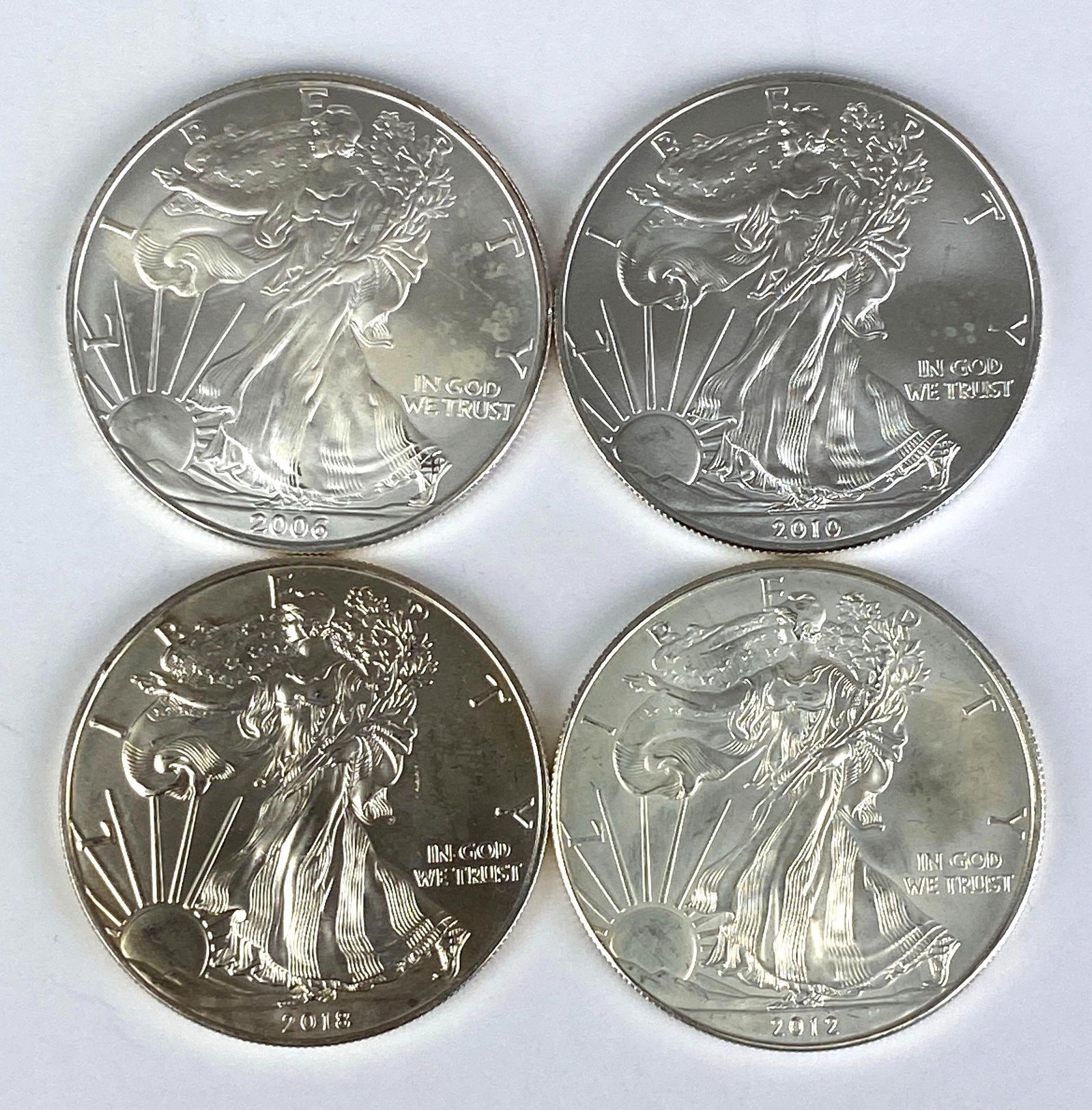 Group of 4 2000s 1 Oz .999 Fine Silver $1 Eagle Coins (1 of 2)