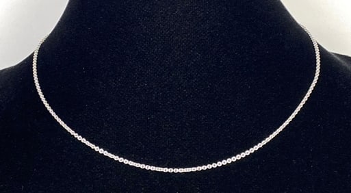 18K White Gold Chain Necklace