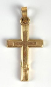 14K Gold Cross Necklace Penant