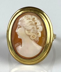 8K Gold Cameo Ring