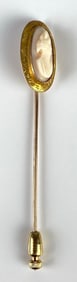 10K Gold Cameo Stick Pin