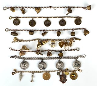 Group of 7 Charm Bracelets