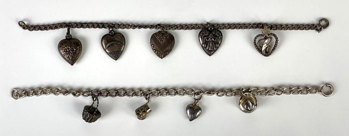 Group of 2 Sterling Silver Charm Bracelets