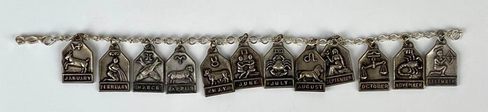 Sterling Silver Zodiac Charm Bracelet