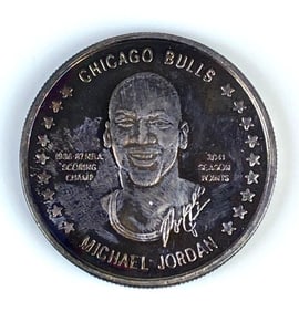 1988 NBA Chicago Bulls Michael Jordan 1oz .999 Fine Silver Round