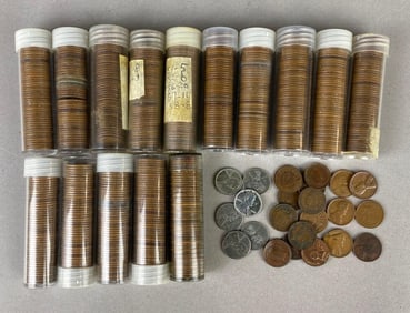Group of Lincoln Wheat Cents and More