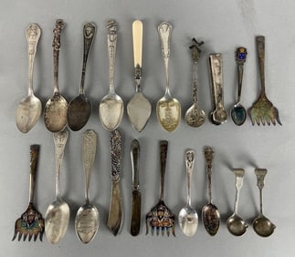 Group of Vintage Silver Plate Spoons and More