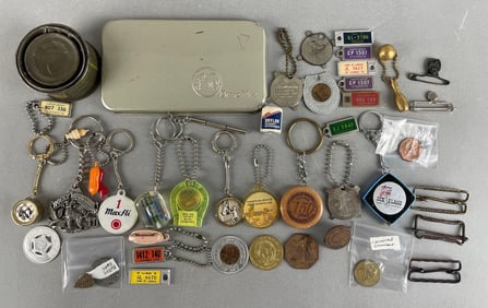 Group of Vintage Keychains and More