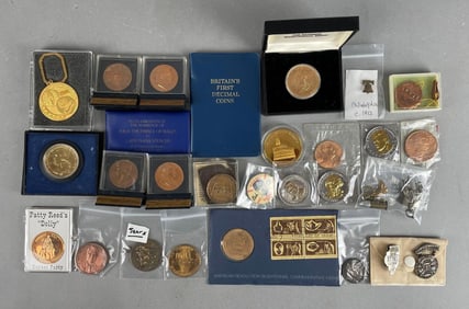 Group of Commemorative Coins and More