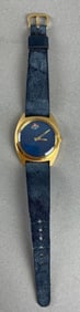 Amoco Wind-Up Wristwatch with Suede Band