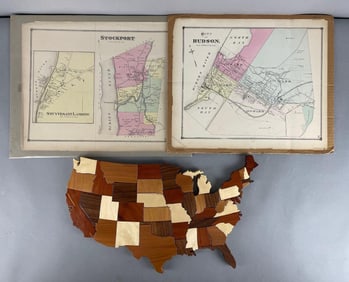 Group of 2 Vintage New York District Maps and More