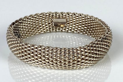 Tiffany and Co. Sterling Silver Fixed Weave Bracelet