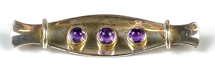 Sterling Silver Amethyst Brooch