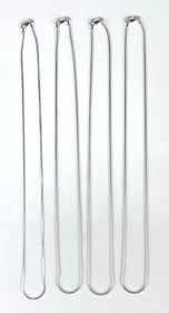 Group of 4 Sterling Silver Rope Chain Necklaces