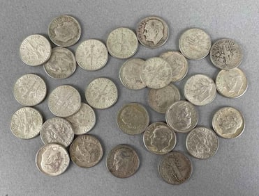 Group of 29 Eisenhower Silver Dimes