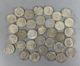 Group of 34 Eisenhower Silver Dimes