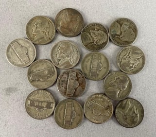 Group of 15 Jefferson Sillver Nickels