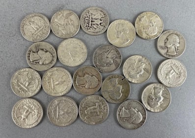 Group of 20 Washington Silver Quarters