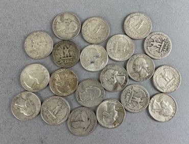 Group of 20 Washington Silver Quarters