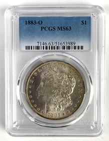 PCGS Graded 1883-O US $1 Morgan Silver Dollar MS63