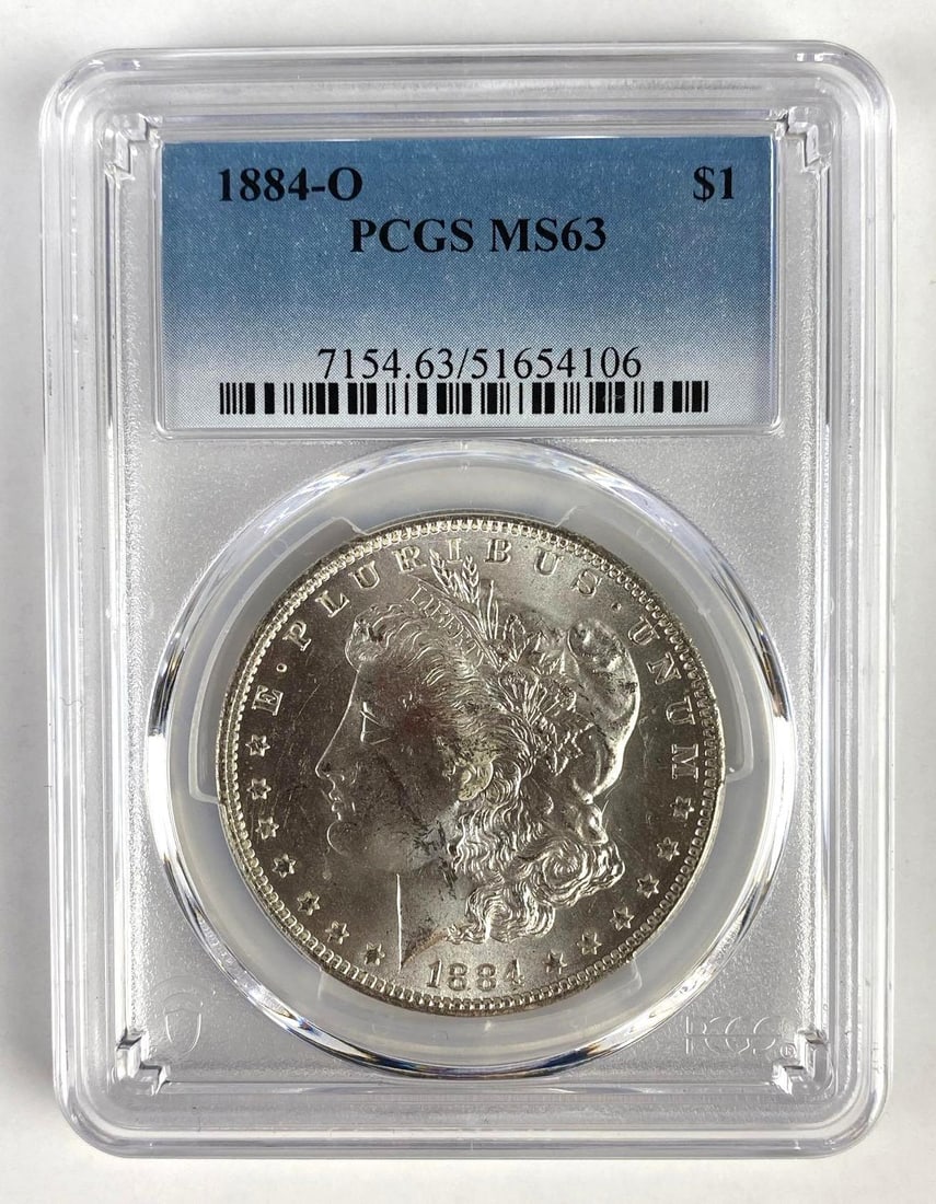 PCGS Graded 1884-O US $1 Morgan Silver Dollar MS63 (1 of 2)