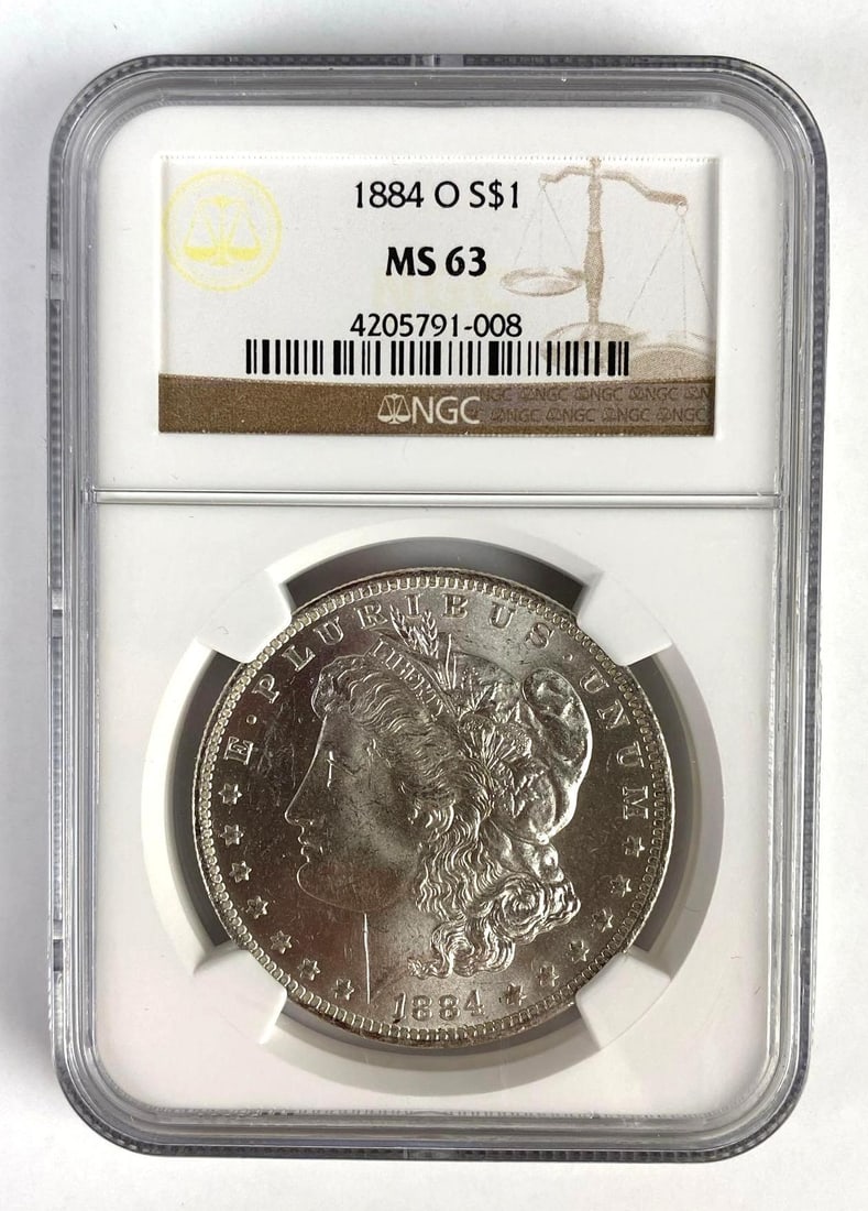 NGC Graded 1884-O US $1 Morgan Silver Dollar MS63 (1 of 2)