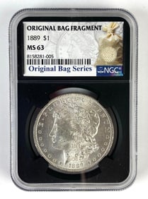 NGC Graded 1889 US $1 Morgan Silver Dollar MS63