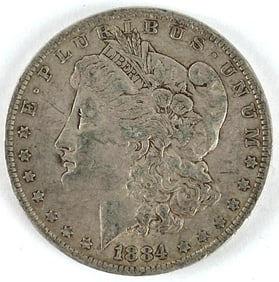 1884 US $1 Morgan Silver Dollar