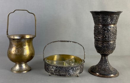 Group of Silver Plated Drinkware and More