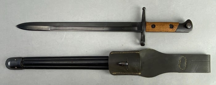 1942 Italian Carcano Model 41 Rifle Bayonet with Scabbard and Frog