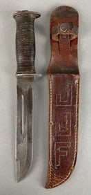 WW2 U.S. E.G.W. Fighting Knife with Inscribed Sheath