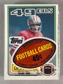 1983 Topps Football Cello Pack with Joe Montana on Top