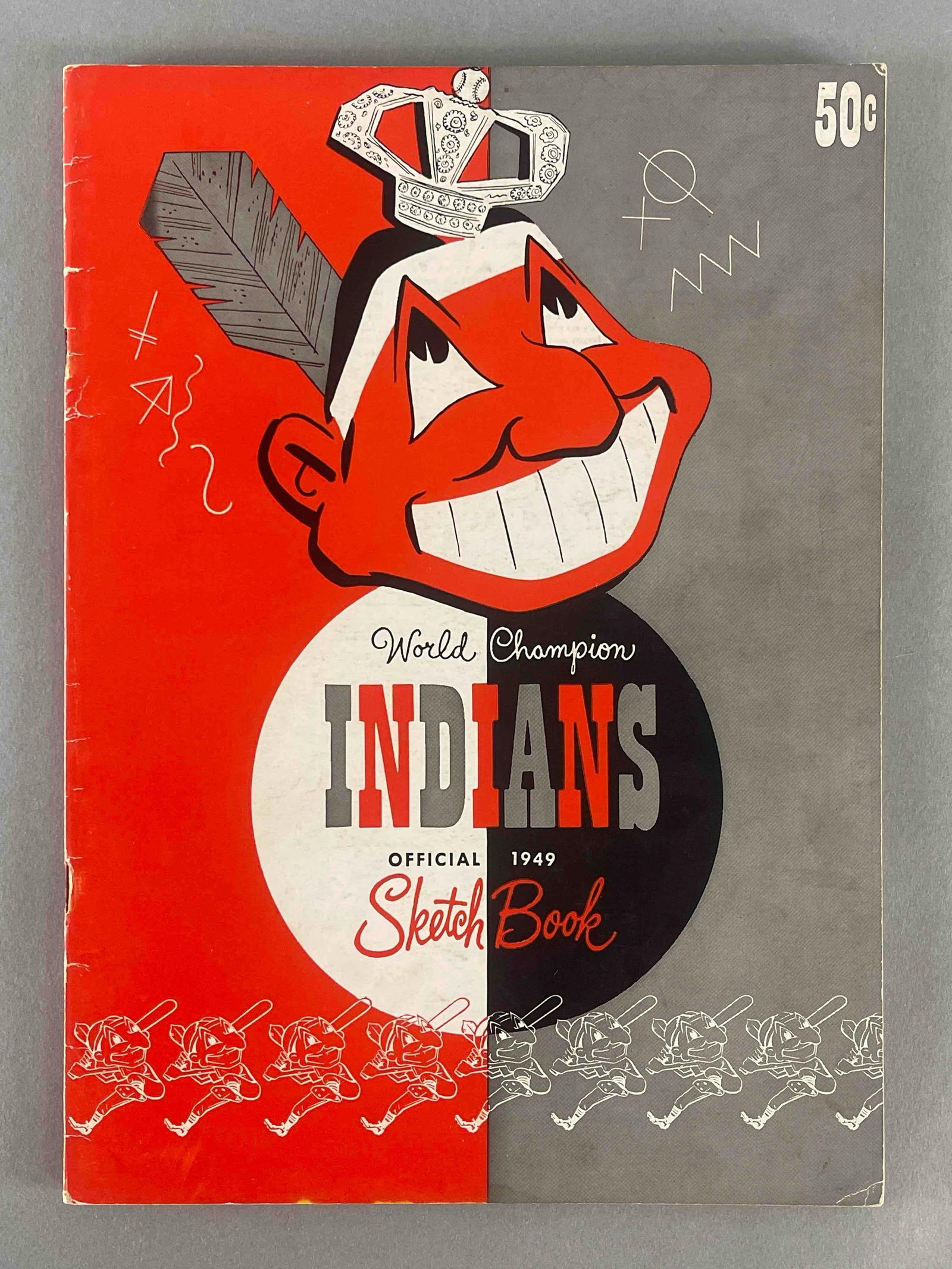 1949 Cleveland Indians World Champion Sketchbook with Satchel Paige: Has Satchel Paige, Minnie Minoso, and Larry Doby, and More