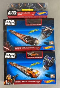 Group of Mattel Hot Wheels Disney Star Wars Die-Cast Cars