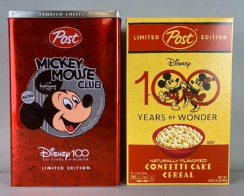 Limited Edition Post Disney Tin and Cereal Box