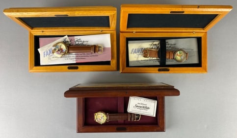 Group of 3 Limited Edition Fantasma Disney Watches and Cases
