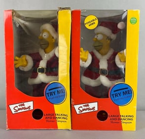 Group of 2 Talking And Dancing Homer Simpson Santas
