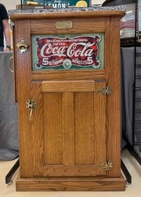 Modern Coca-Cola Oak Ice Chest