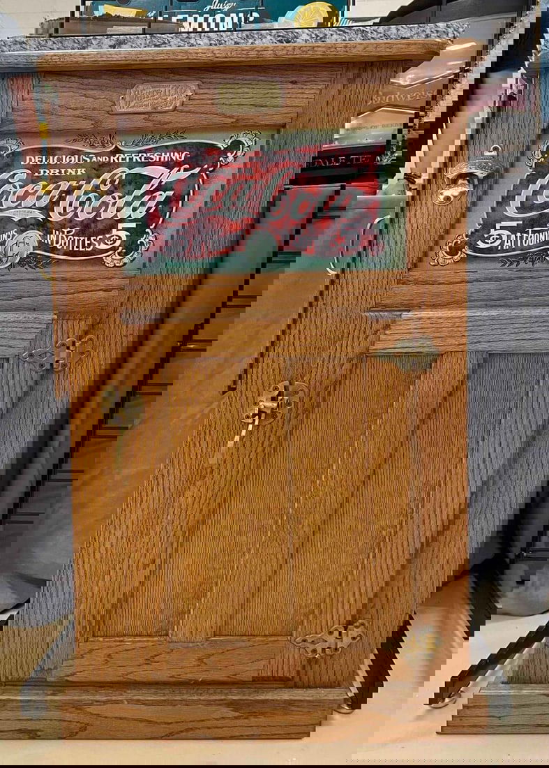 Modern Coca-Cola Oak Ice Chest (1 of 8)