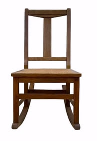 Arts and Crafts Limbert Wood Sewing Rocking Chair